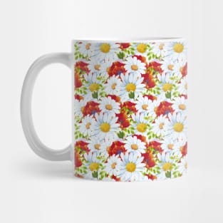 Daisy Pattern Neck Gator Poppies and Daisies Mug